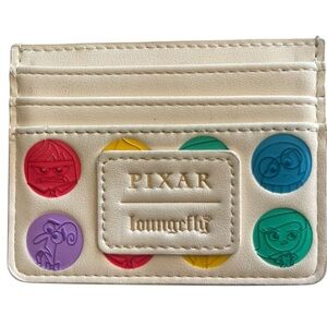 Loungefly Pixar Inside out Cream Card Holder with Colorful Character Accents